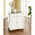 Betterbeds Crosley Furniture Stainless Steel Top Portable Kitchen Cart-Island in White Finish BE2613729